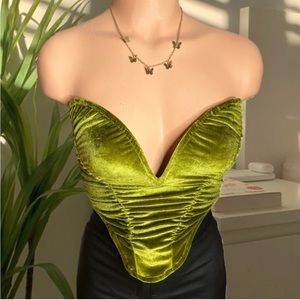 Velvet corset crop top
